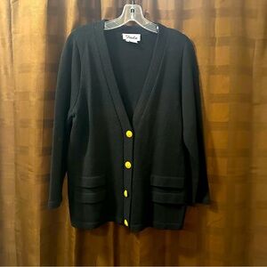 Toula Black Knit Cardigan Jacket Sweater size 12